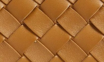 Shop Bottega Veneta Large Loop Intrecciato Leather Shoulder Bag In 2593 Camel 20-gold