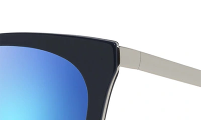 Maui Jim Wood Rose 50.5mm Polarized Cat Eye Sunglasses In Navy With Silver