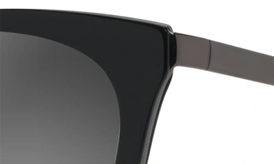 Shop Maui Jim Wood Rose 50mm Polarized Cat Eye Sunglasses In Black Gloss With Dark Gunmetal