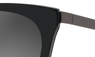 Maui Jim Wood Rose 50.5mm Polarized Cat Eye Sunglasses In Black Gloss With Dark Gunmetal
