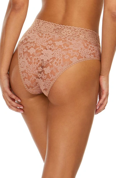 Shop Hanky Panky Daily Lace Briefs In Taupe