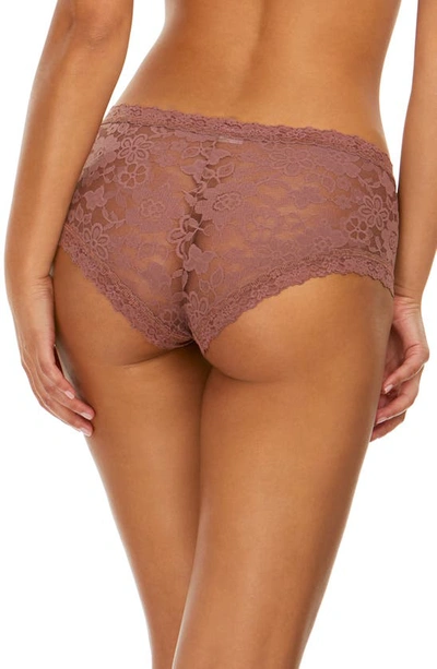 Shop Hanky Panky Daily Lace Boyshorts In Allspice Brown