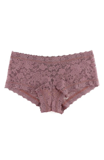 Shop Hanky Panky Daily Lace Boyshorts In Allspice Brown