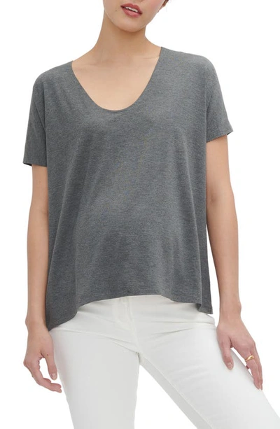 Shop Hatch The Perfect Vee Maternity T-shirt In Charcoal