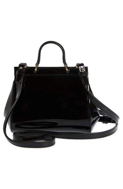 Shop Dolce & Gabbana Mini Sicily Patent Leather Satchel In Black