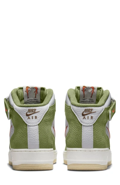 Shop Nike Air Force 1 Mid Basketball Sneaker In White/ Oil Green/ Sail/ Orange