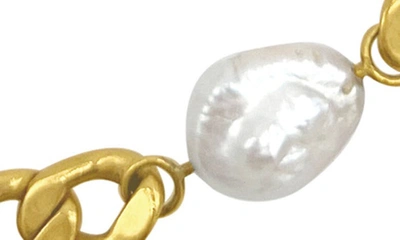 Shop Saint Moran Capri Freshwater Pearl Huggie Earrings In White