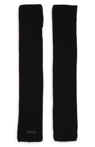 Shop Saint Laurent Wool Fingerless Gloves In Black