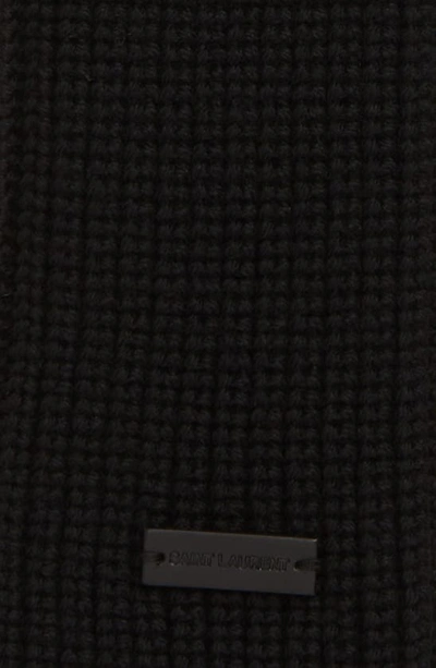 Shop Saint Laurent Wool Fingerless Gloves In Black