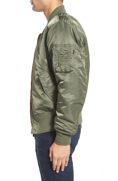 Alpha Industries Reversible Flight Jacket In Sage