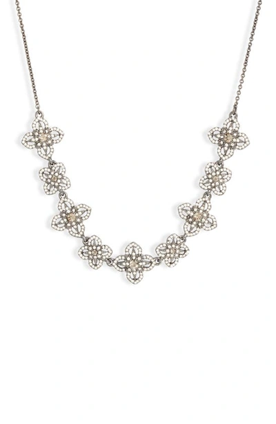 Shop Marchesa Lace Is More Floral Frontal Necklace In Lhem/ Bdi