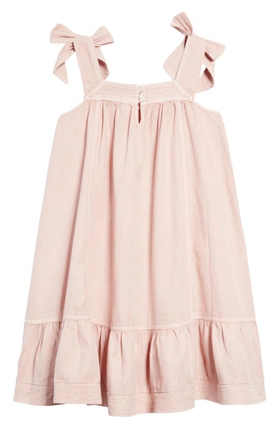 Shop Zimmermann Kids' Clover Tie Strap Cotton & Linen Utility Dress In Dusted