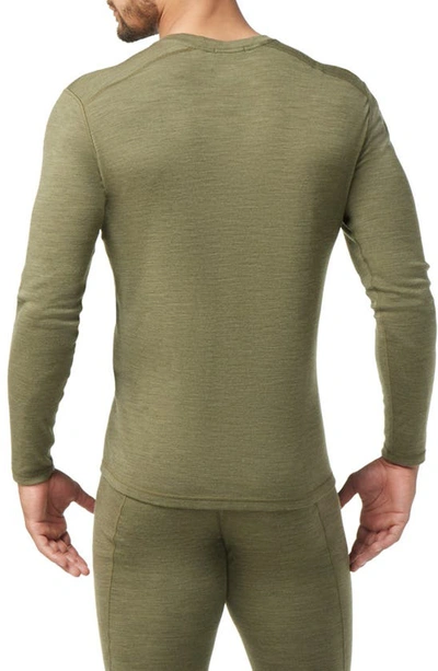 Smartwool Classic Long Sleeve Merino Wool Thermal Top In Winter Moss Heather