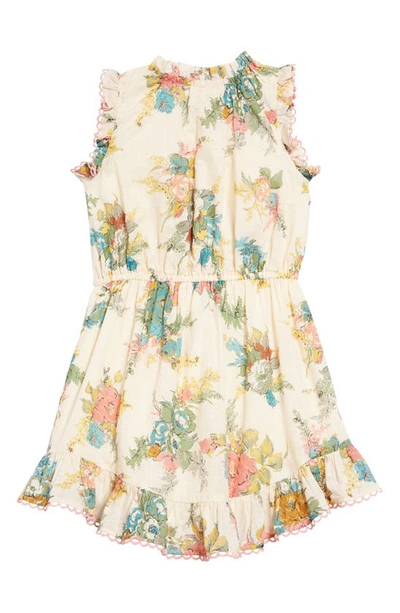 Shop Zimmermann Kids' Clover Honey Peony Floral Sleeveless Flip Dress