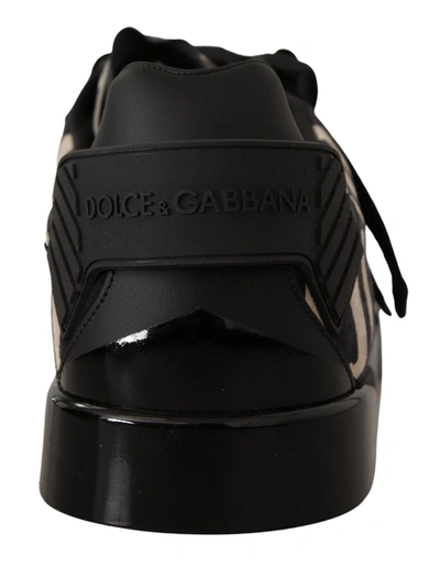 Shop Dolce & Gabbana Black White Zebra Suede Rubber Sneakers Men's Shoes In Black And White