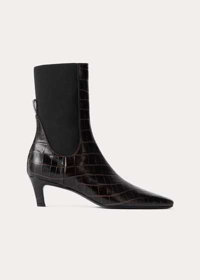 Totême Toteme Boots In Dark Brown Croco