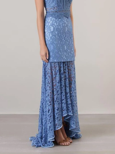 Shop Martha Medeiros 'marescot' Lace Maxi Skirt In Blue