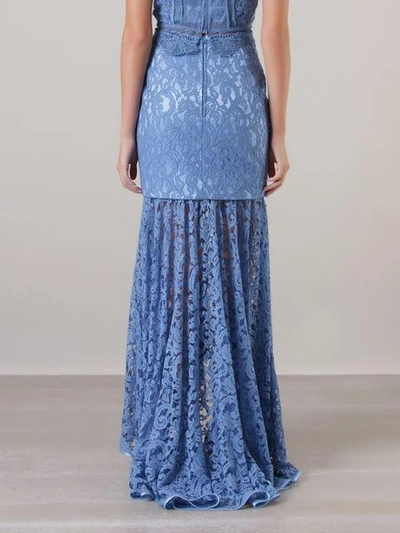Shop Martha Medeiros 'marescot' Lace Maxi Skirt In Blue