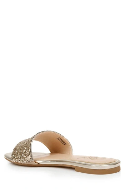 Jewel Badgley Mischka Dillian Glitter Slide Sandal In Gold Glitter