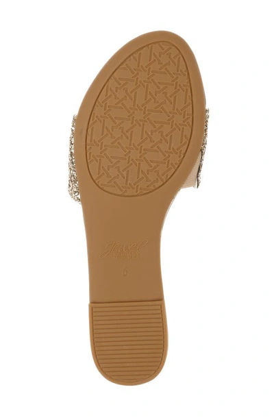 Jewel Badgley Mischka Dillian Glitter Slide Sandal In Gold Glitter