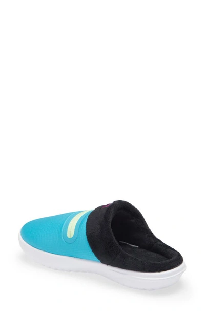 Shop Nike Burrow Slipper In Turquoise Blue/ Red Plum/ Lime