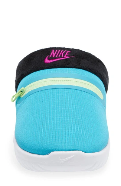 Shop Nike Burrow Slipper In Turquoise Blue/ Red Plum/ Lime