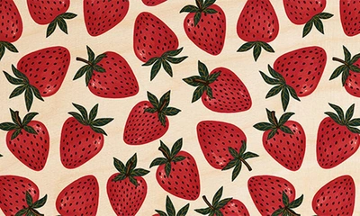 Deny Designs Avenie Spring Garden Strawberries Cutting Board In Multi