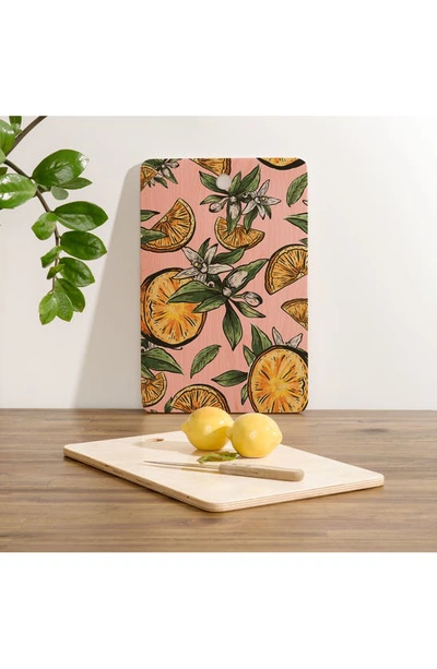 Deny Designs 83 Oranges Lemon Crush Cutting Board In Multi