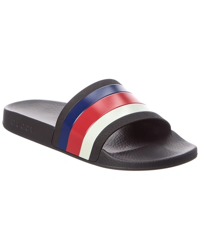 Blue red white gucci on sale slides