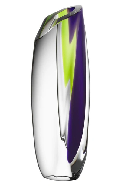 Shop Kosta Boda Saraband Glass Vase In Purple Green