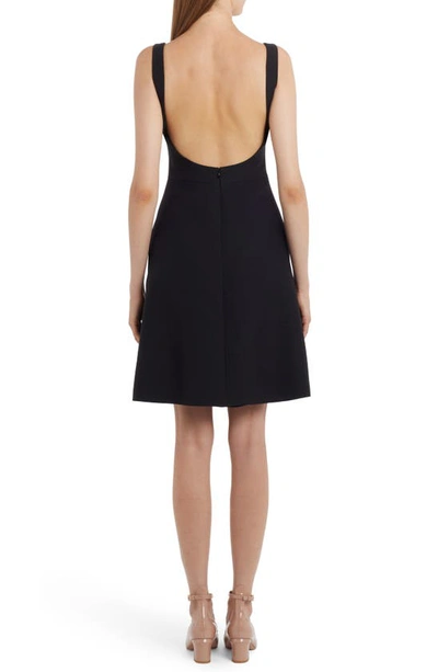 Shop Valentino Crepe Couture Fit & Flare Dress In 0no-nero