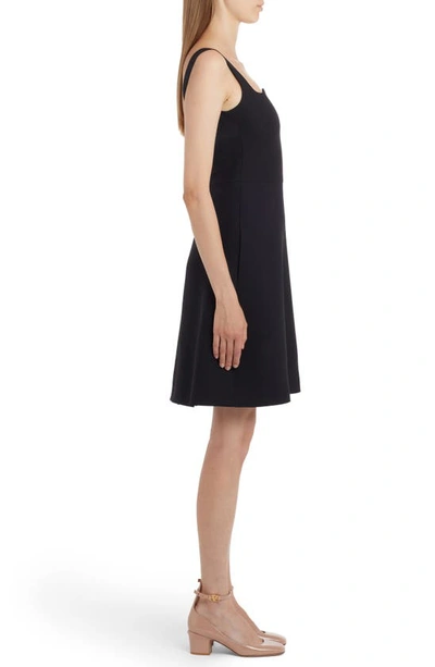 Shop Valentino Crepe Couture Fit & Flare Dress In 0no-nero