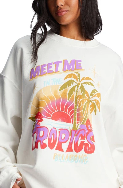 Shop Billabong Ride In Cotton Blend Graphic Sweatshirt In Salt Crystal 1