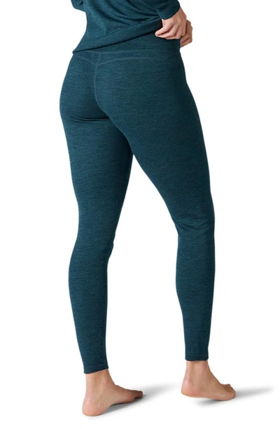 Shop Smartwool Classic Merino Wool Thermal Leggings In Twilight Blue Heather