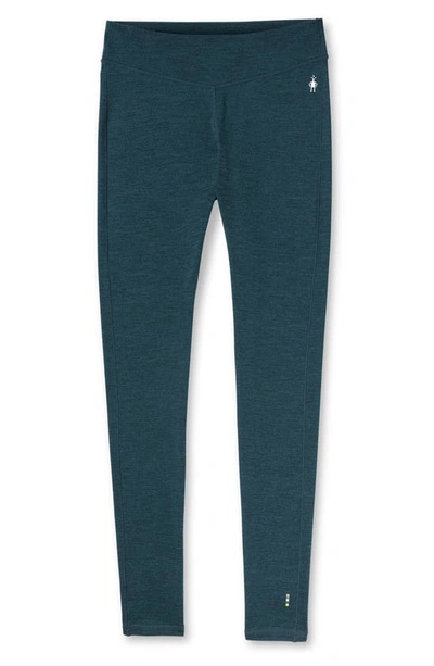 Shop Smartwool Classic Merino Wool Thermal Leggings In Twilight Blue Heather