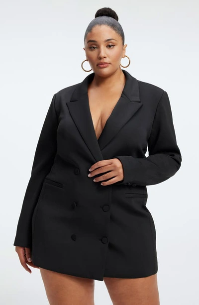 Shop Good American Executive Scuba Knit Blazer Dress In Black001