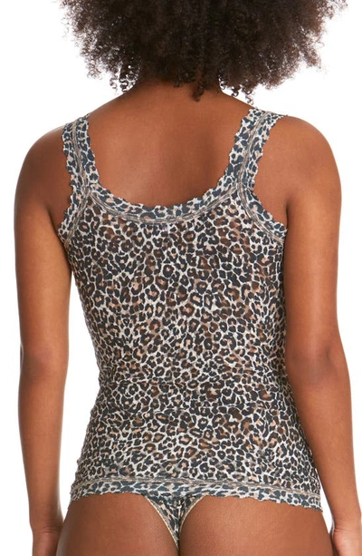 Shop Hanky Panky Classic Animal Print Lace Camisole In Brown/ Black