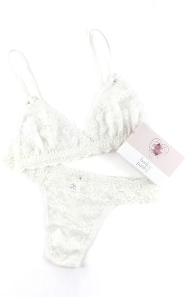 Shop Hanky Panky Wedding Night Bralette & Original Rise Lace Thong Set In Light Ivory