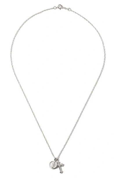 Shop Child Of Wild The Hail Mary Dainty Pendant Necklace In Silver