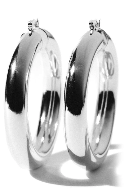 Shop Child Of Wild Aubree Large Tube Hoop Earrings In Silver