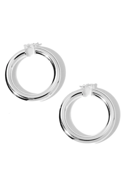 Child Of Wild Aubree Large Tube Hoop Earrings In Silver