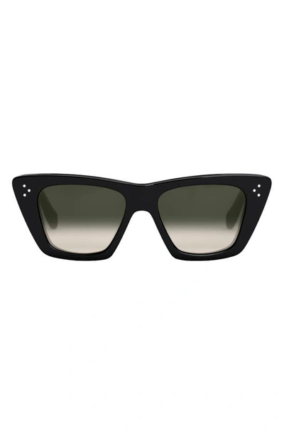 Cat-eye frame sunglasses in shiny black acetate