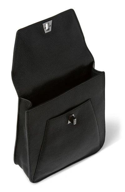 Akris Anouk Small Leather Messenger Bag In 009 Black
