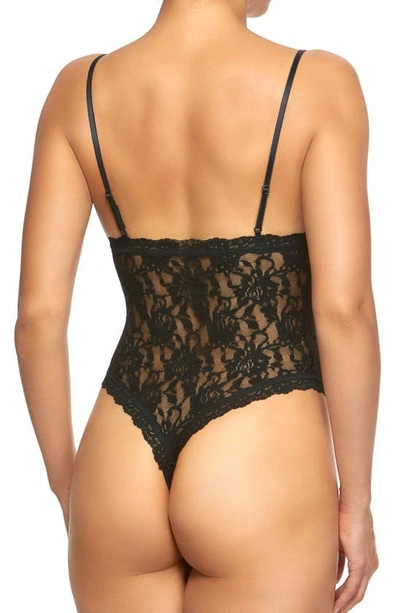 Hanky Panky Signature Lace Thong Back Bodysuit In Black