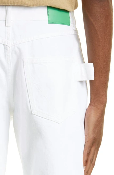 Shop Bottega Veneta Nonstretch Denim Carpenter Pants In White