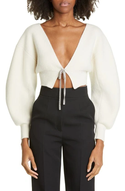 Womens Alexander Wang ivory Crystal-Embellished Knot Top