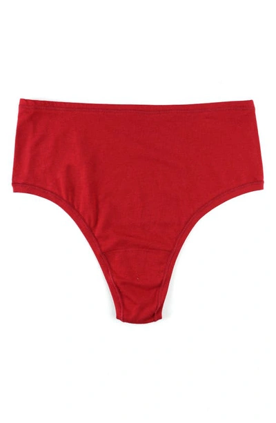 Shop Hanky Panky Playstretch High Rise Thong In Cayenne Red