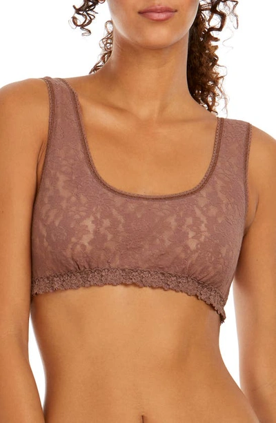 Shop Hanky Panky Daily Lace Overlay Scoop Neck Bralette In Allspice Brown