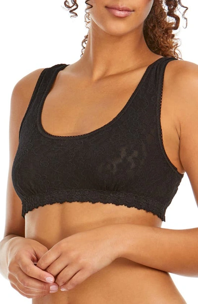Shop Hanky Panky Daily Lace Overlay Scoop Neck Bralette In Black