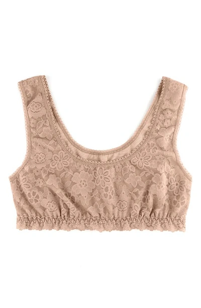 Hanky Panky Daily Lace Scoop Neck Bralette In Taupe